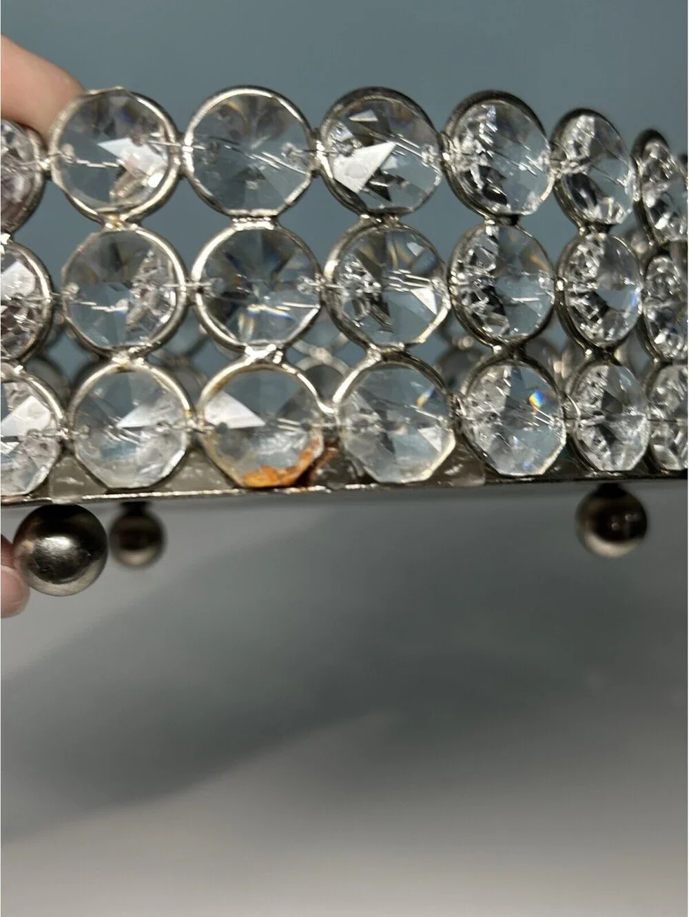 Rhinestone Wine/Candle Coasters From Z Gallerie Clear Faceted Bling 6